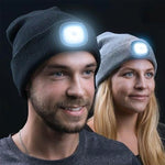 beanie with headlamp