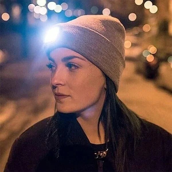 beanie with headlamp